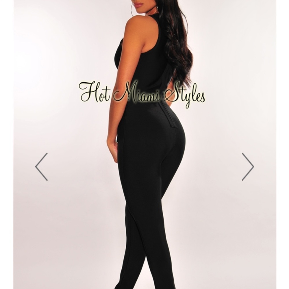 Black bandage jumpsuit